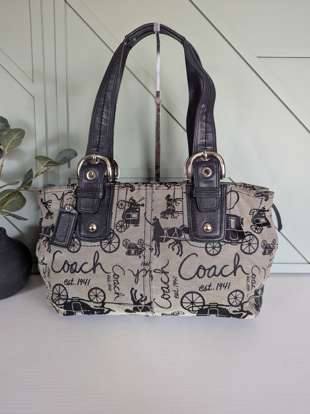 VINTAGE Y2K-era Coach Soho Horse & CarriageMonogram Tote Bag